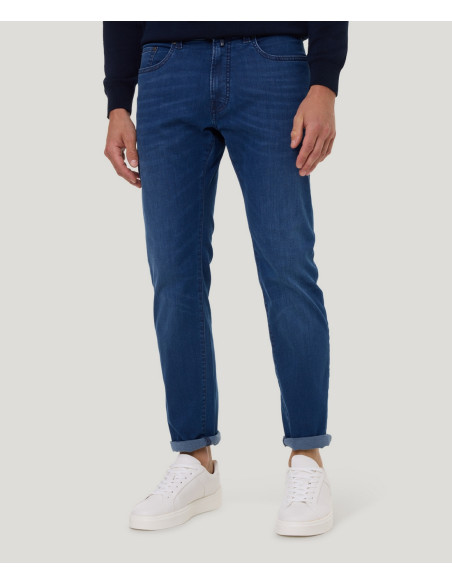 Vaqueros Pierre Cardin Lyon Tapered Fit Hombre - Azul Clásico