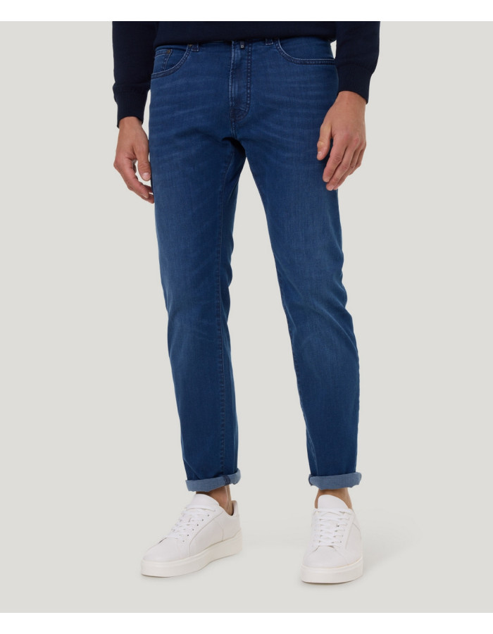 Vaqueros Pierre Cardin Lyon Tapered Fit Hombre - Azul Clásico