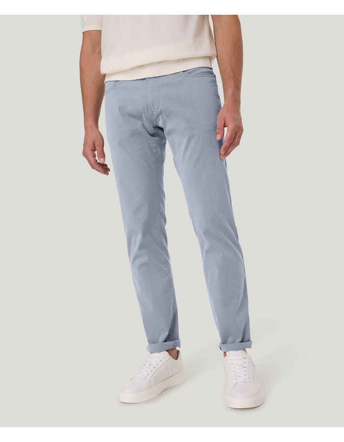 Pantalón Pierre Cardin Lyon Azul Tapered Fit 5 Bolsillos Hombre