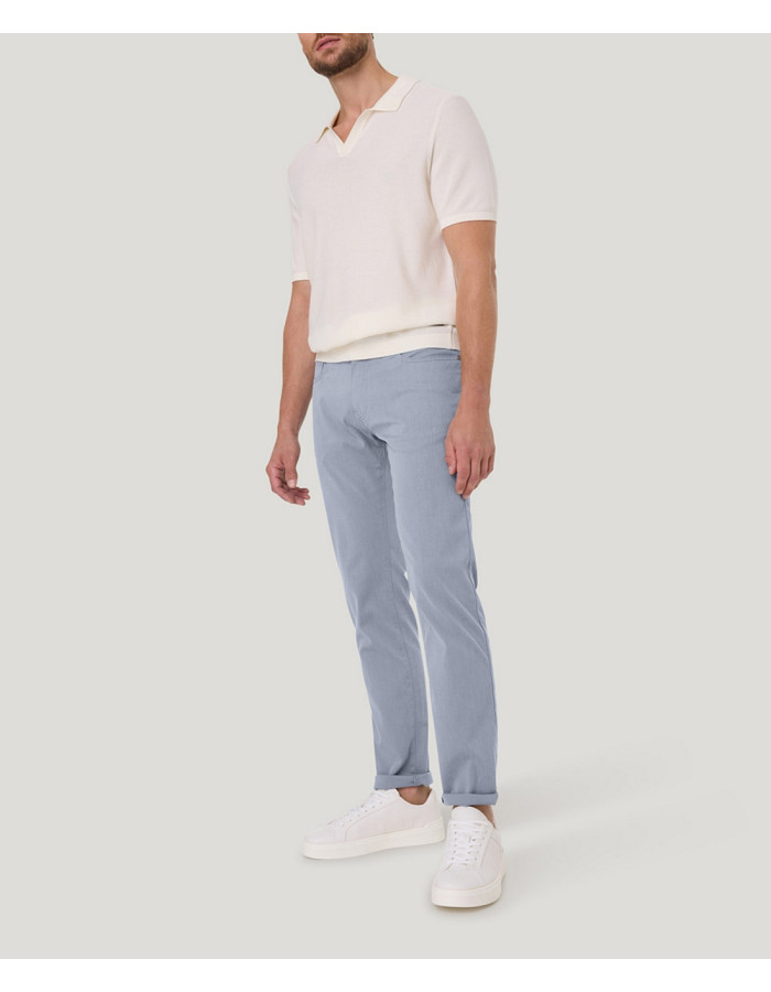 Pantalón Pierre Cardin Lyon Azul Tapered Fit 5 Bolsillos Hombre