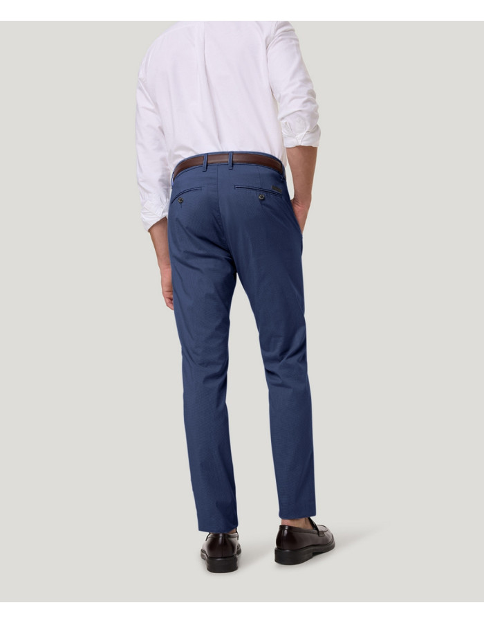 Pantalón Chino Pierre Cardin Calais Azul Peonía Tapered Fit - Hombre Casual Elegante