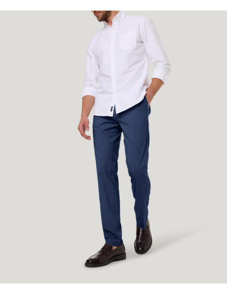 Pantalón Chino Pierre Cardin Calais Azul Peonía Tapered Fit - Hombre Casual Elegante