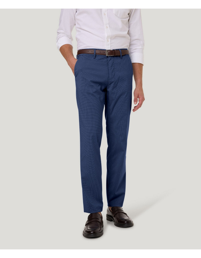 Pantalón Chino Pierre Cardin Calais Azul Peonía Tapered Fit - Hombre Casual Elegante