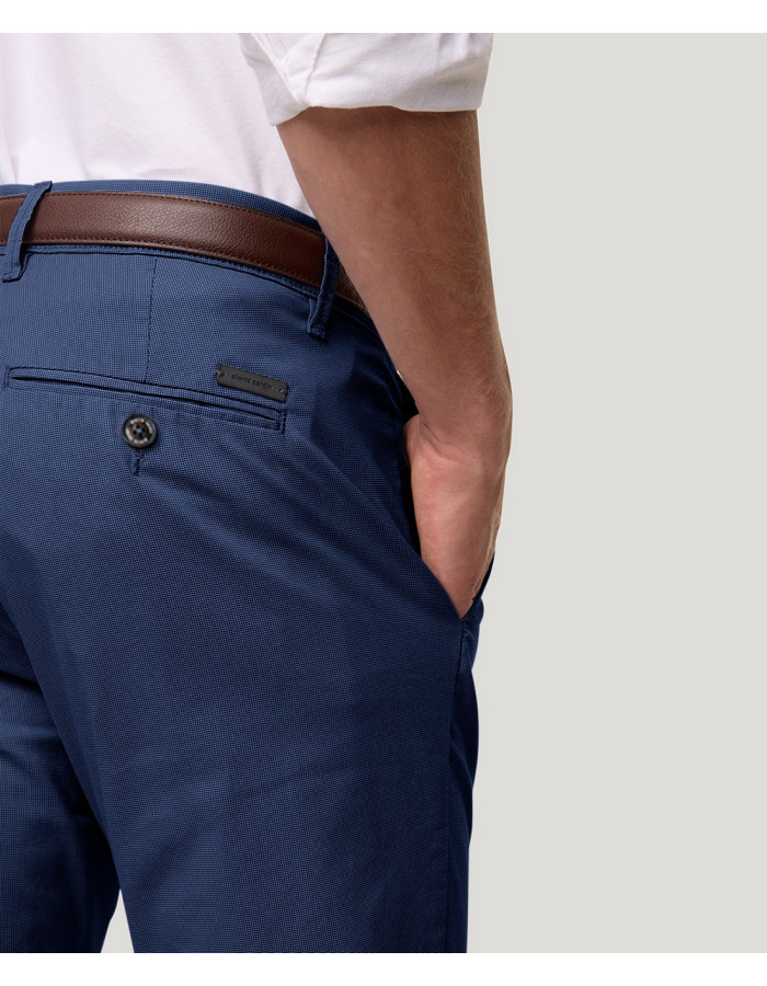Pantalón Chino Pierre Cardin Calais Azul Peonía Tapered Fit - Hombre Casual Elegante