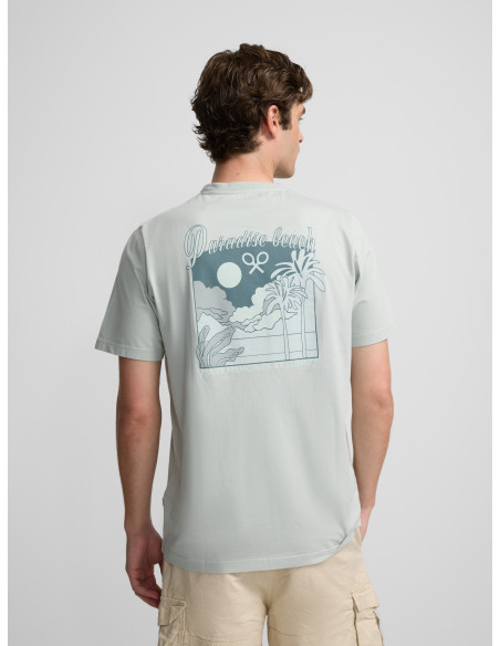 Compra la Nueva Camiseta Silbon Hombre Paradise Beach Verde! Exclusiva en SILBON España