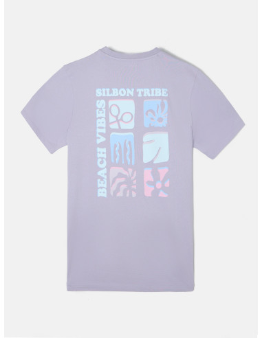 Camiseta Hombre Silbon Beach Vibes Púrpura | Manzanos Moda