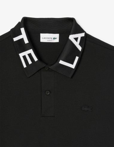 Polo Lacoste negro con anagrama en el cuello. Polo Lacoste de hombre online Polo Lacoste negro con anagrama en el cuello. Polo Lacoste de hombre online