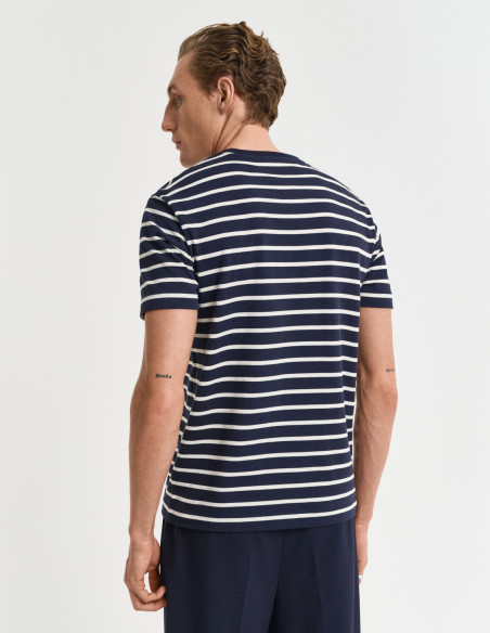 Camiseta Gant Hombre Rayas Evening Blue - Estilo y Comodidad