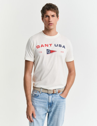 Camiseta Gant Graphic Cream - 100% Algodón Ecológico