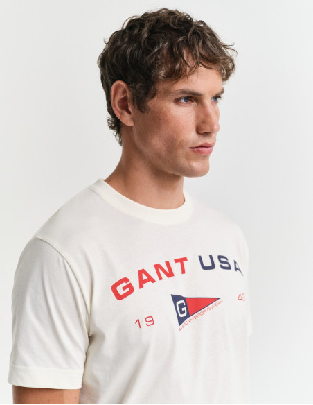 Camiseta Gant Graphic Cream - 100% Algodón Ecológico