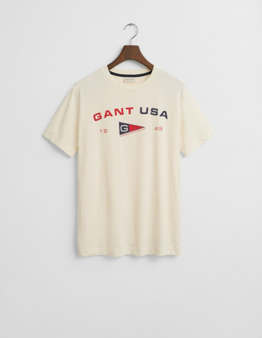 Camiseta Gant Graphic Cream - 100% Algodón Ecológico