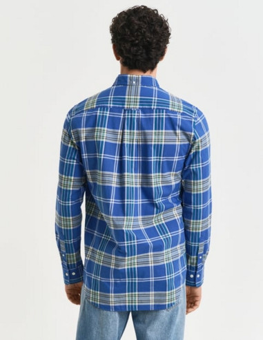 Camisa Hombre Gant Regular Fit Cuadros Azul | Manzanos Moda