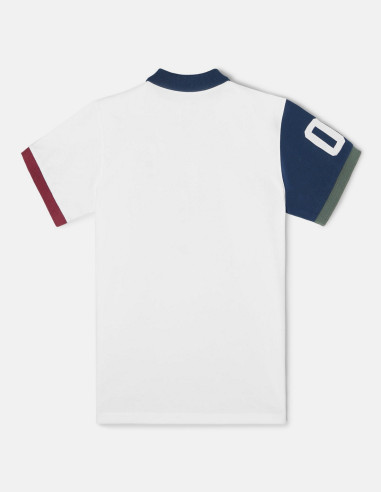 Polo Silbon Blanco con Mangas Fantasía - Estilo y Comodidad Polo Silbon Blanco con Mangas Fantasía - Estilo y Comodidad