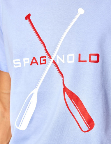 Camiseta Spagnolo Hombre Manga Corta Celeste | Manzanos Moda