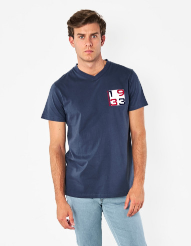 Camiseta Spagnolo Hombre Azul Marino Cuadros | Manzanos Moda
