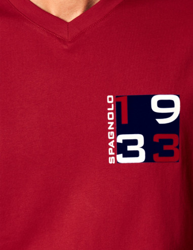 Camiseta Hombre Spagnolo Cuello Pico Cuadros | Manzanos Moda