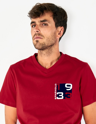 Camiseta Hombre Spagnolo Cuello Pico Cuadros | Manzanos Moda