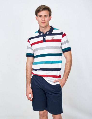 Polo Spagnolo Hombre Rayas Manga Corta | Manzanos Moda