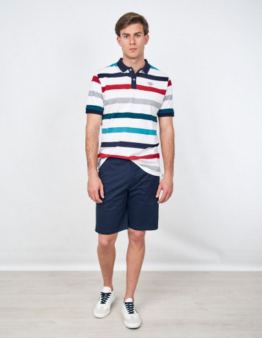 Polo Spagnolo Hombre Rayas Manga Corta | Manzanos Moda