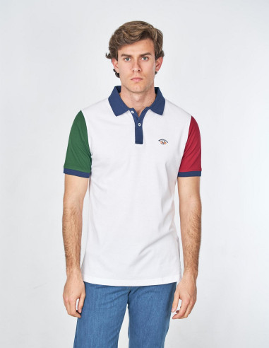 Polo Spagnolo Hombre Manga Corta Blanco | Manzanos Moda