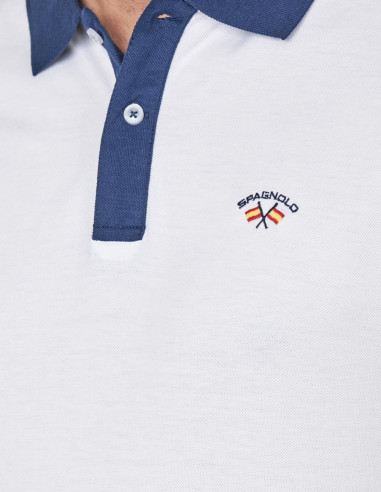 Polo Spagnolo Hombre Manga Corta Blanco | Manzanos Moda