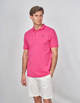 Polo Spagnolo Hombre Manga Corta Fucsia - Estilo Básico