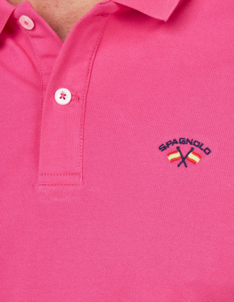 Polo Spagnolo Hombre Manga Corta Fucsia - Estilo Básico 2