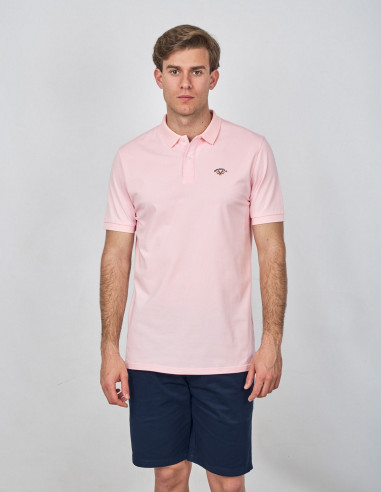 Polo Hombre Spagnolo Manga Corta Rosa Coral | Manzanos Moda
