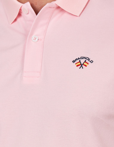 Polo Hombre Spagnolo Manga Corta Rosa Coral | Manzanos Moda