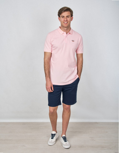 Polo Hombre Spagnolo Manga Corta Rosa Coral | Manzanos Moda