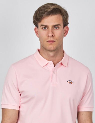 Polo Hombre Spagnolo Manga Corta Rosa Coral | Manzanos Moda