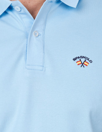 Polo Spagnolo Celeste para Hombre - Manga Corta Básico 2