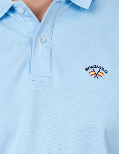 Polo Hombre Spagnolo Manga Corta Celeste | Manzanos Moda