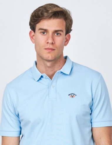 Polo Hombre Spagnolo Manga Corta Celeste | Manzanos Moda