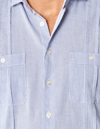 Camisa Cubana Spagnolo Azul para Hombre - Estilo y Comodidad 2