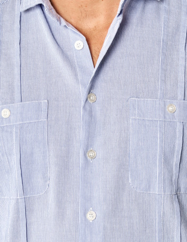 Camisa Cubana Hombre Spagnolo Algodón Azul | Manzanos Moda