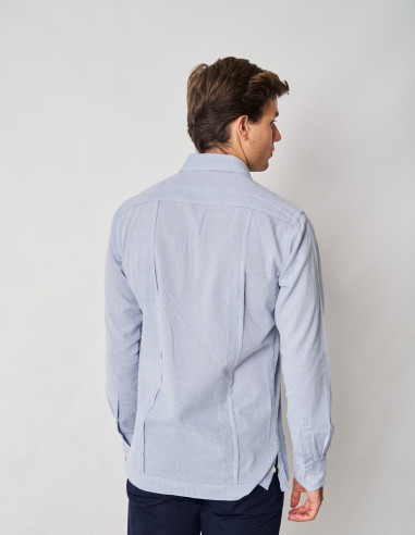 Camisa Cubana Hombre Spagnolo Algodón Azul | Manzanos Moda