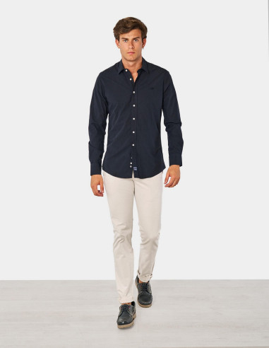 Camisa Hombre Spagnolo Azul Marino Manga | Manzanos Moda