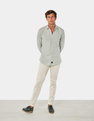 Camisa de Manga Larga Smart Cutaway - Spagnolo Verde Claro