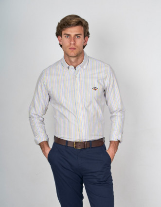 Camisa Spagnolo Oxford Multi Raya para Hombre - Estilo Único