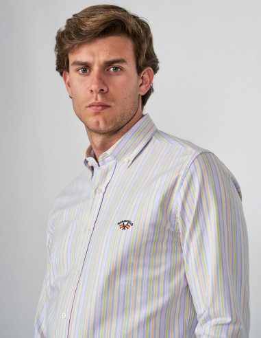 Camisa Hombre Spagnolo Oxford Rayas | Manzanos Moda
