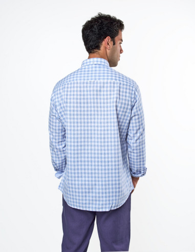 Camisa Spagnolo Cutaway Lino/Algodón Azul - Estilo y Comodidad