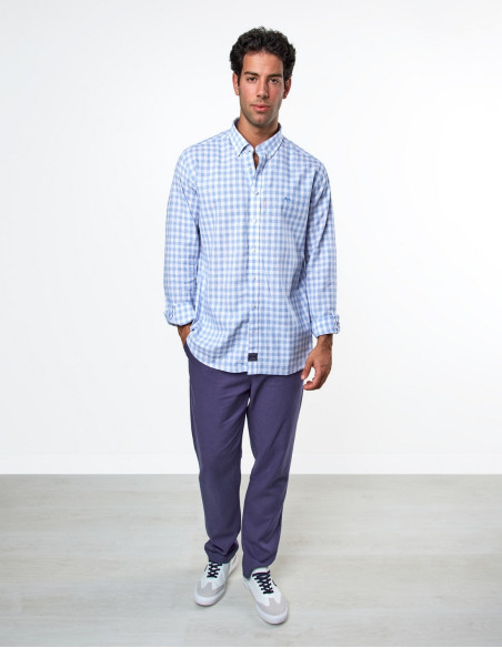 Camisa Spagnolo Cutaway Lino/Algodón Azul - Estilo y Comodidad