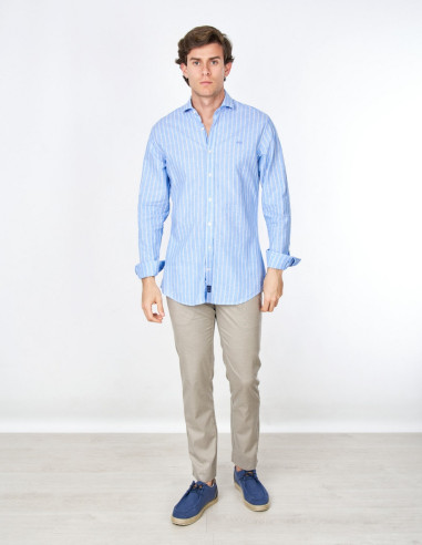 Camisa Hombre Spagnolo Cutaway Azul | Manzanos Moda