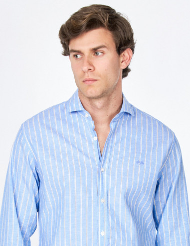 Camisa Hombre Spagnolo Cutaway Azul | Manzanos Moda