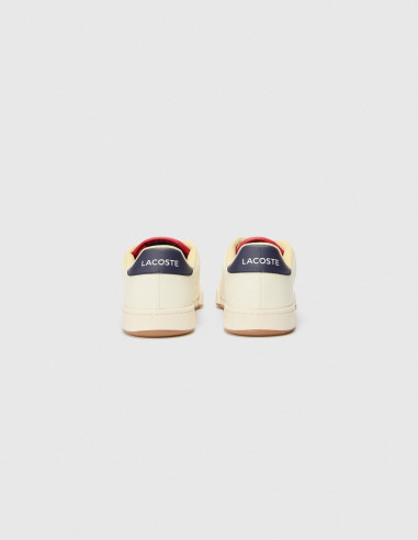 Cream Lacoste Carnaby leather sneakers
