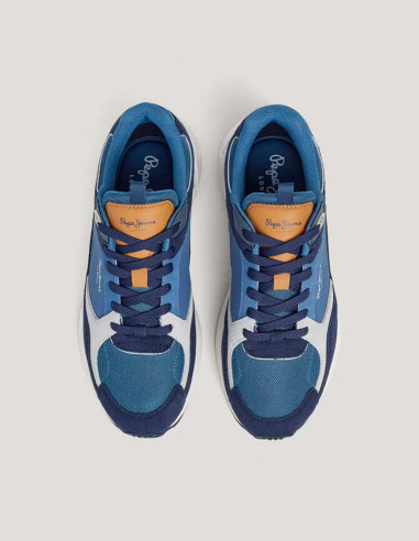 Par de zapatillas azules y blancas
