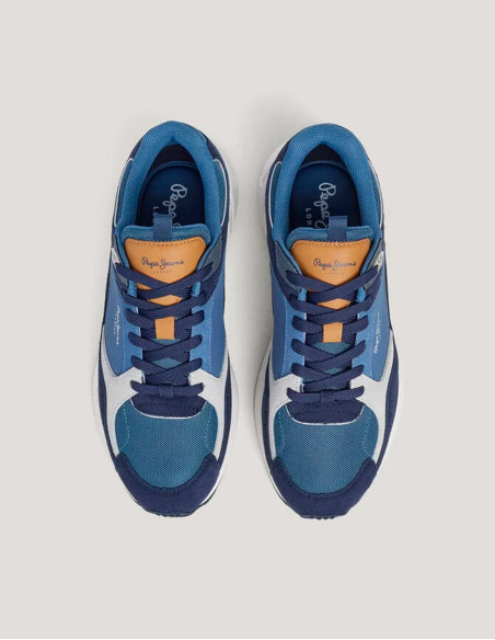 Par de zapatillas azules y blancas