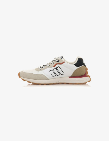 Zapatilla blanca de cuero con detalles
