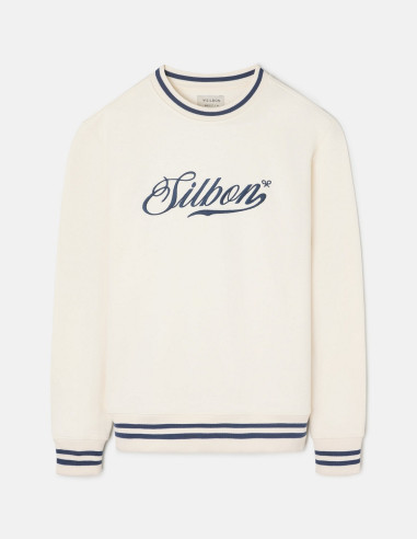 Sudadera Silbon Retro Lettering Crema | Manzanos Moda